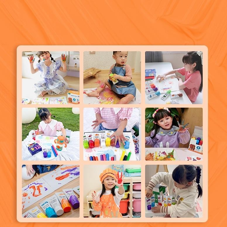 

We-12 Mideer Washable Finger Paint Non Toxic Hand Painting Cat Tangan Anak Mideer We-12