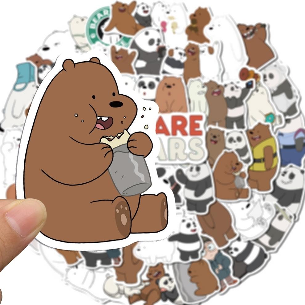 

COD [50PCS]Stiker Lucu Kartun We Bare Bears Stiker Anti Air-Sticker Aesthetic Buku Casing HP Laptop Helm GHW-37