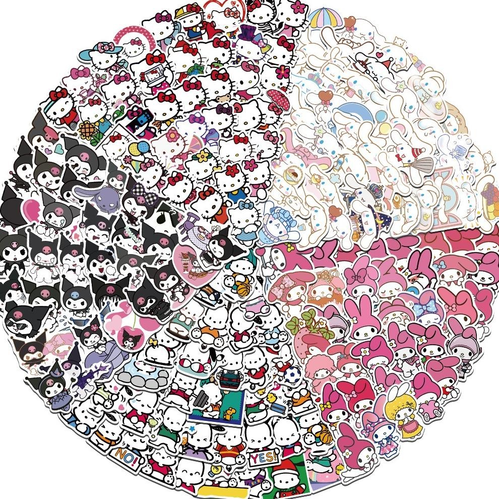 

COD [250 pcs]Stiker Aesthetic Sanrio Cute Stiker Lucu Pack Decal Vinyl Stiker Anti Air - Sticker Buku Stiker Gitar Journal Koper Stiker Casing HP Stiker Laptop Stiker Skateboard Helm Motor DYS-65