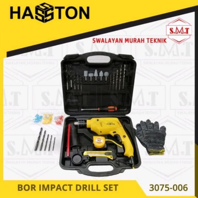 Ready oke] HASSTON PROHEX 3075-006 BOR BETON LISTRIK 13MM SET IMPACT DRILL