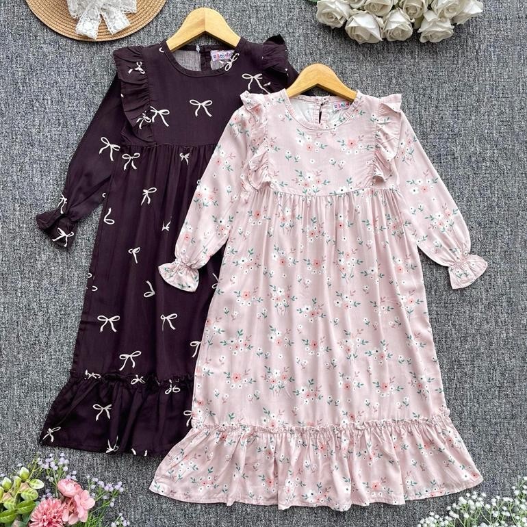 Premium Gamis Anak Namiya Rayon Adem Lengan Karet Sale