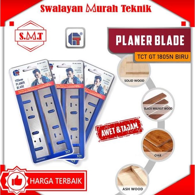 best seller] TCT GT 1805N Packing Biru Mata Pisau Pasah Ketam 155mm Planer Blade 15,5cm