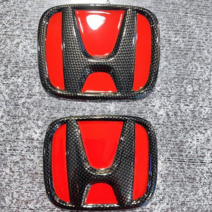 HARGA DISC - emblem honda carbon printing khusus Honda jazz GE 2012-2014