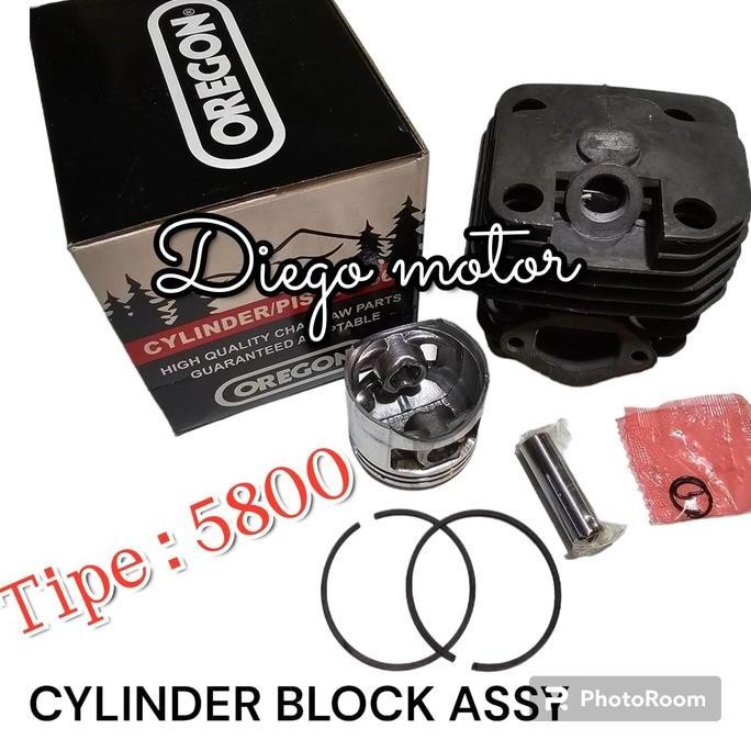 BEBAS ONGKIR - 5800 Cylinder Blok Komplit Chainsaw Senso 58 Oregon 45,2mm