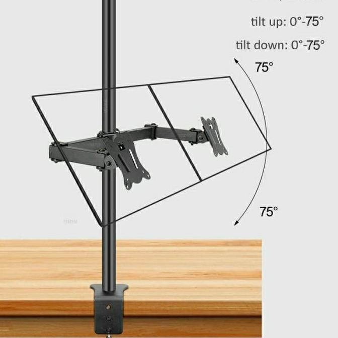 Bracket Monitor Dual arm 14 sampai 27 inch Bracket monitor arm Computer Laptop