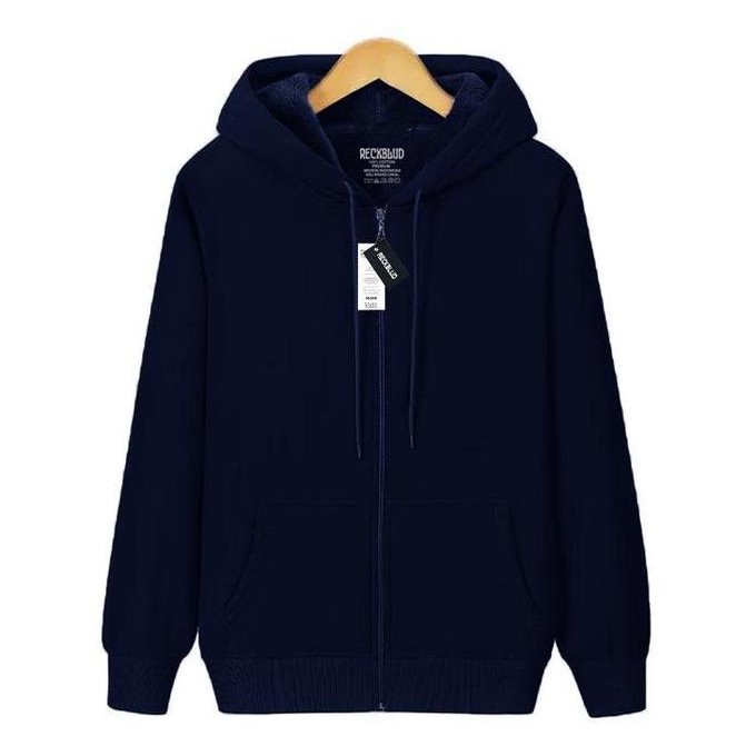 Reckblud - Jaket Zipper Distro Polos Jaket Unisex Resleting Hijau Army Keren Nyaman