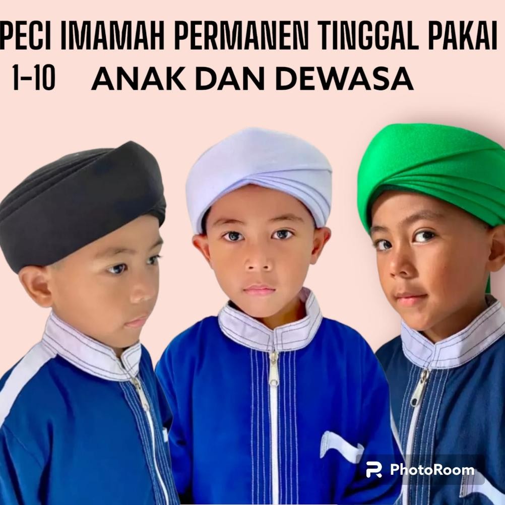 Terjangkau - Peci Imamah Permanen Imamah Permanen Sorban Putih Sorban Imamah Permanen Dewasa Imamah 