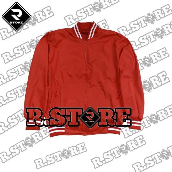 JAKET BOMBER MERAH/BOMBER POLOS/BOMBER SERAGAMAN/DALEMAN LOTO TERBARU