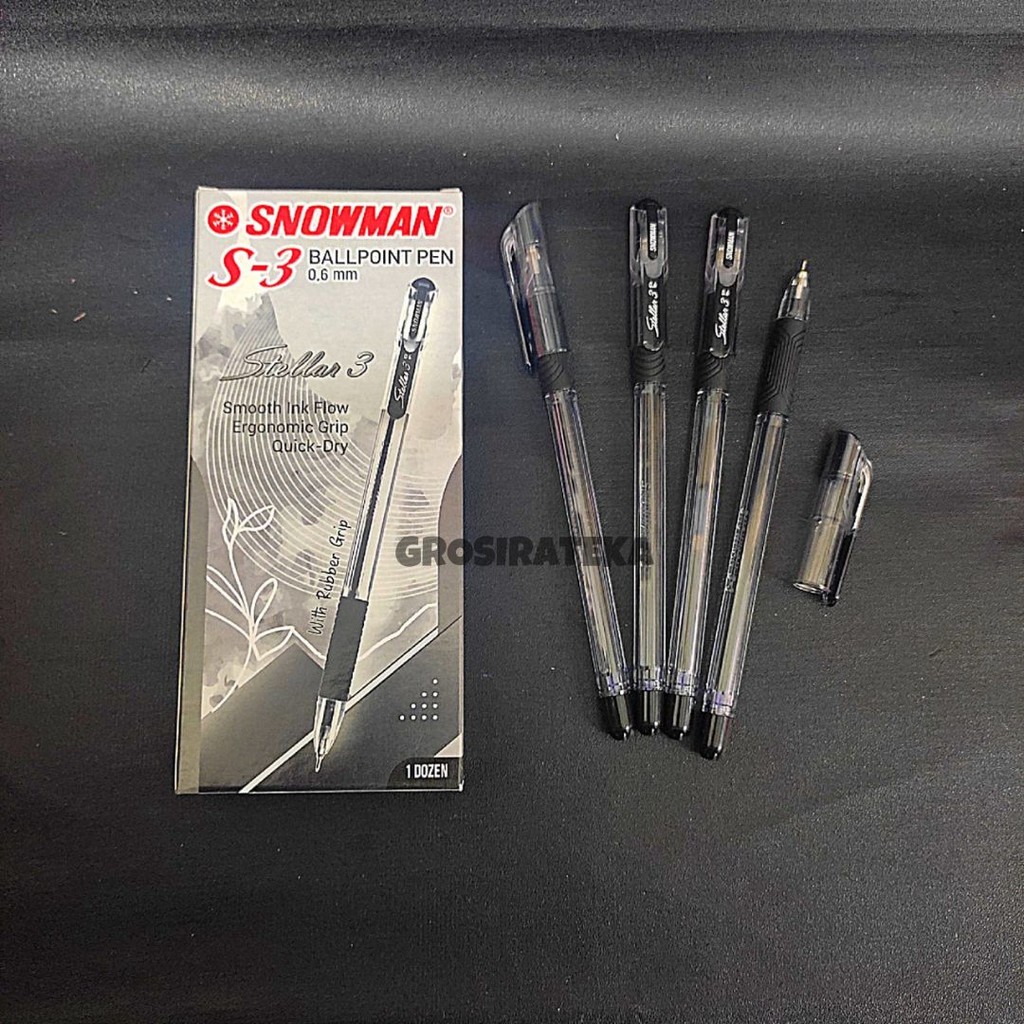 

BALLPOINT, BOLPEN, POLPEN, PULPEN S3 HITAM SNOWMAN