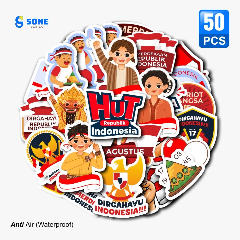 

Dg-78 Stiker Vinyl 17 Agustus Tema Kemerdekaan Ri Hut Ri Ke-80 | 50 Pcs Waterproof