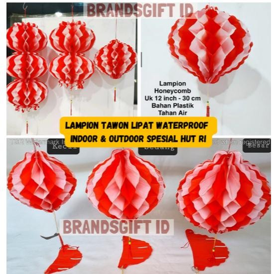 Hj-77 Jumbo Lampion Tawon Honeycomb 17 Agustus Gantungan Dekorasi Hut Ri  Waterproof Indoor Outdoor
