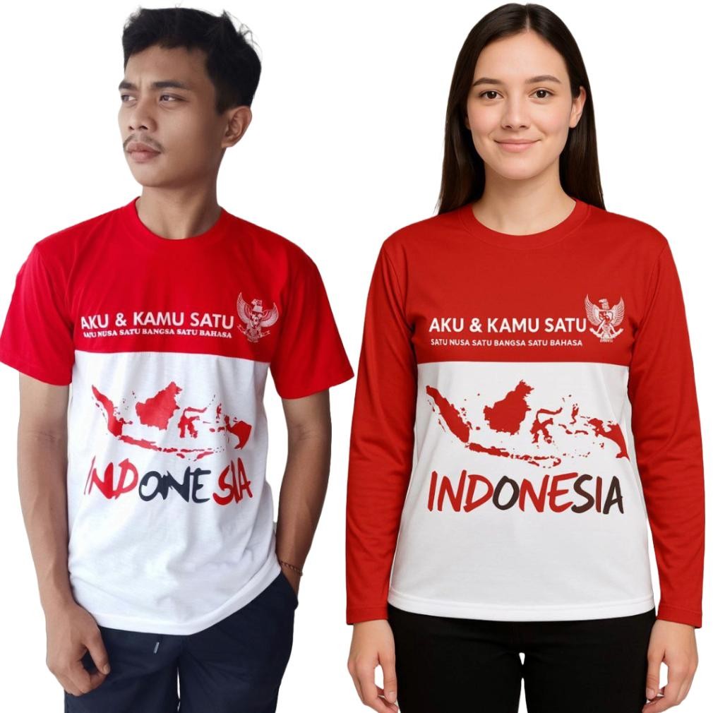 Iqr-914 Kaos Couple  17 Agustus 2025 / Kaos Wanita Pria / Kaos Wanita / Big Size / Kaos Merah Putih