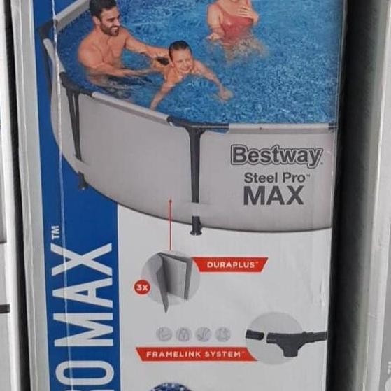 Bestway #56406 Kolam Renang Steel Pro Max Bulat 4678 Liter Rangka Besi