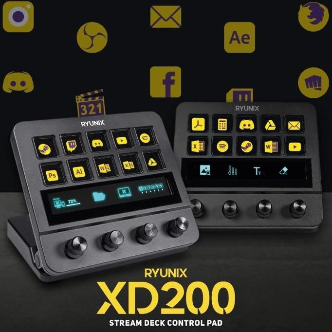 Sades Ryunix Xd200 / Xd-200 Stream Deck Control Pad Progammable Button Co