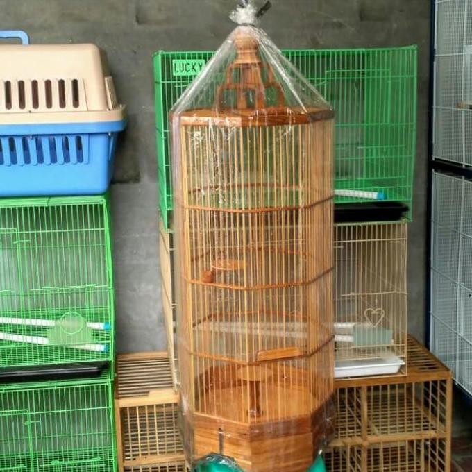 BEBAS ONGKIR - kandang njangan pernisan kayu jati