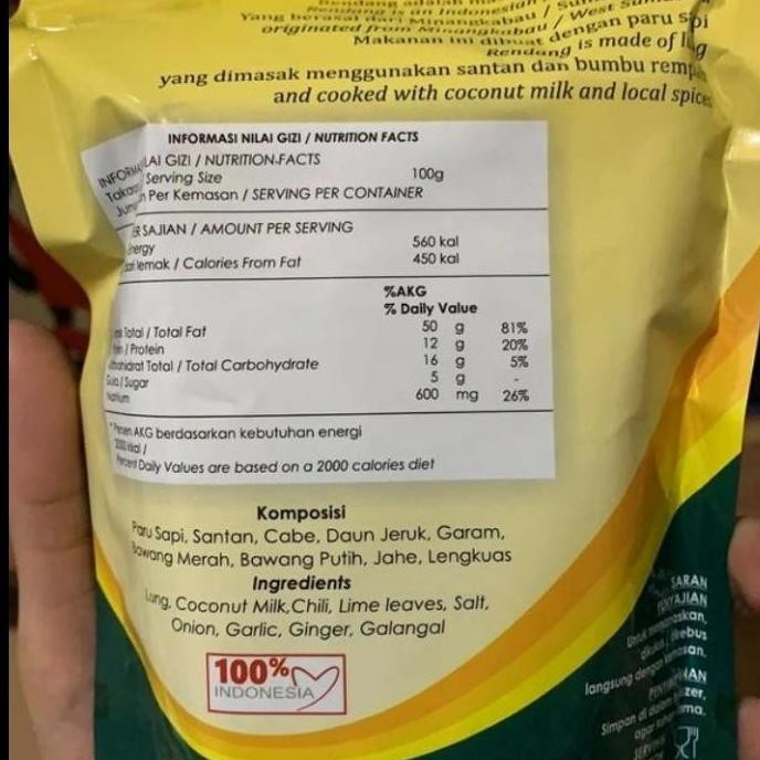 

Rendang Paru Asese 500Gr / Rendang Paru Basah Asese Khas Padang Asli