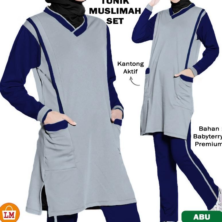 Dg-4 Lm 17561 17565 17569 Baju Setelan Pakaian Tunik Wanita Muslim Set Tunik Muslimah Termurah Terla