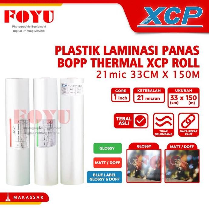 

Plastik Laminasi Panas Bopp Thermal Xcp Roll 21 Mic 33Cm X 150M Co
