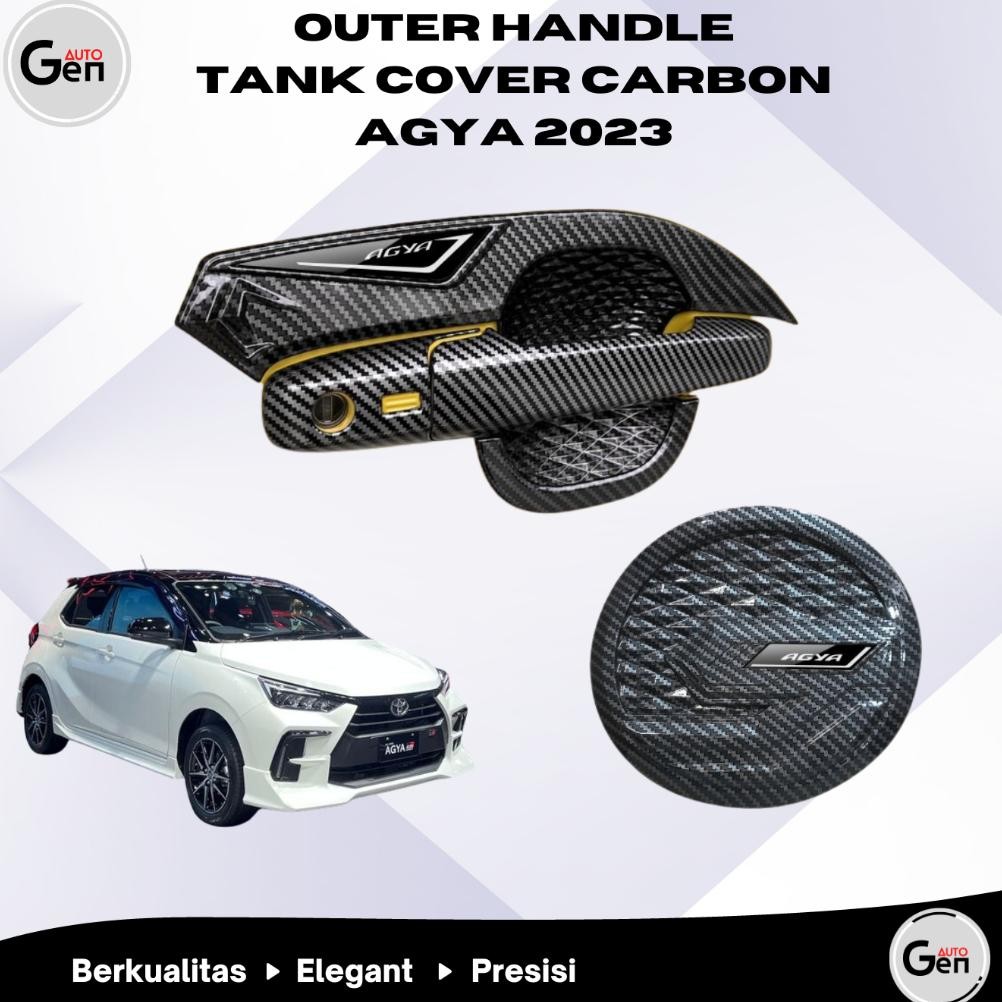 Ah67 Uk-75 Paket Outer Handle Tank Cover Agya 2023 Carbon  Aksesoris Variasi Pegangan Anti Gores Ori