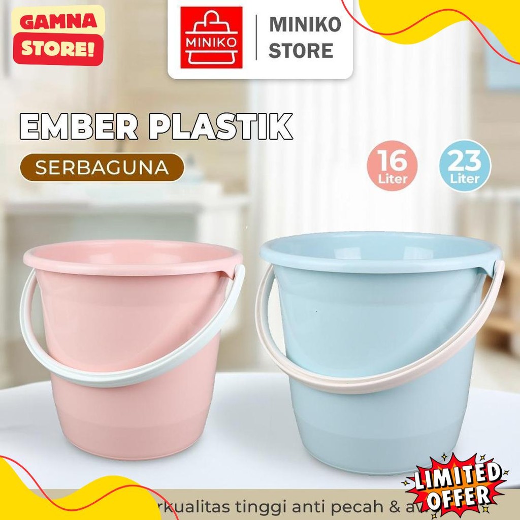 Diskon 50% Ember Plastik Ember Air Ember Plastik Tebal 16L Dan 23L - Miniko