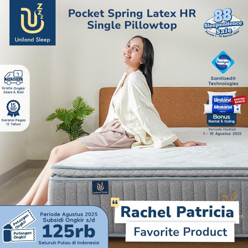 Uniland Sleep Kasur Pocket Spring Latex HR Single Pillowtop 30cm