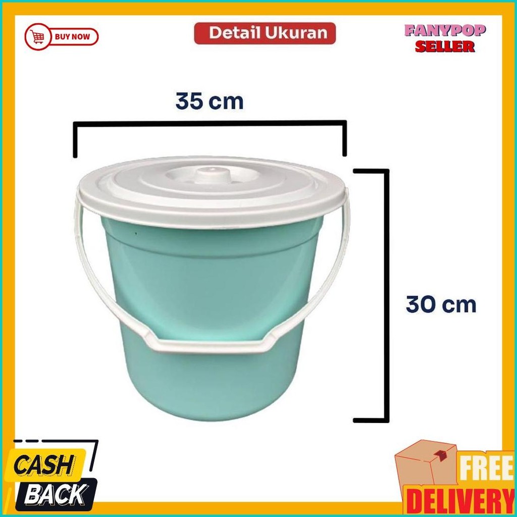 Sale Ember Plastik Gagang Tutup - Kapasitas 6 Galon Atau 22 Liter - Tanaka Plastic