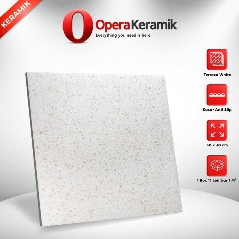 Keramik Lantai Terrazo KIA 30x30 Terrazo White aSt