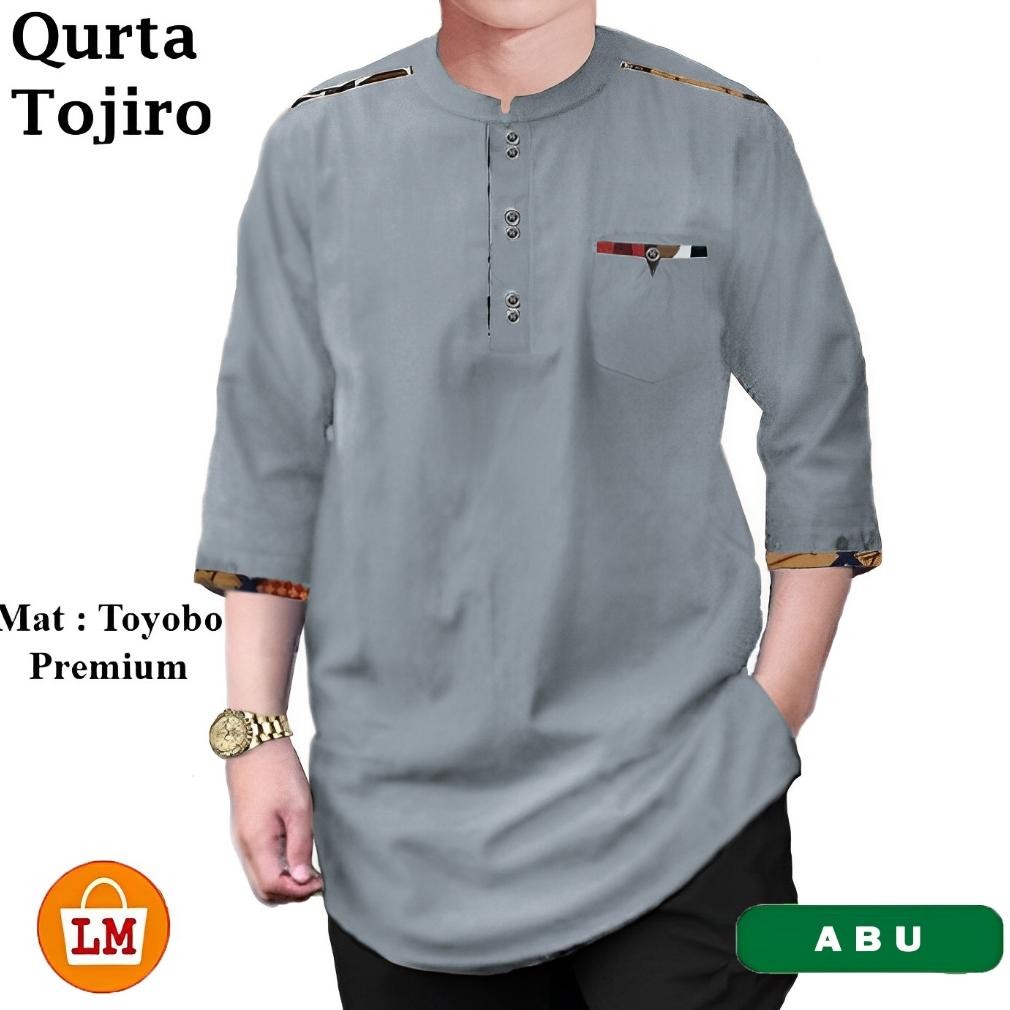 Rq-56 Lobby Mode Baju Koko Pria Muslim Qurta Tojiro Bahan Toyobo Premium 23151 23153 23155 23157 Rq-