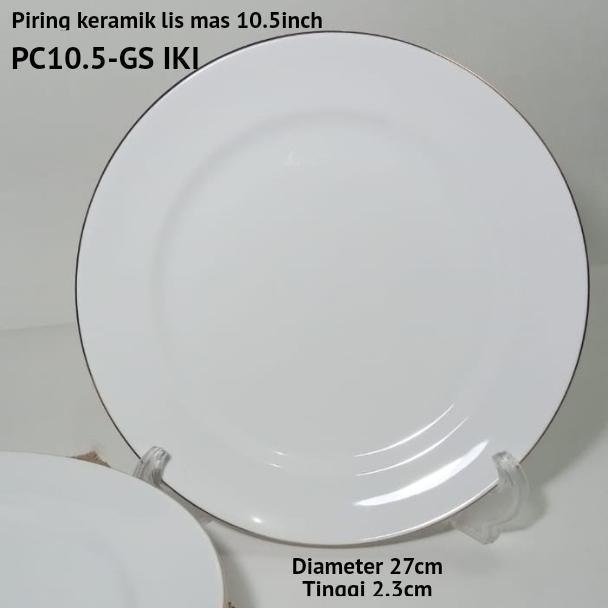 (Terbaru) Piring Makan Ceper Keramik Kfc Lis Mas Pc10A-Gs (1Pcs) Indo Keramik Bestseller