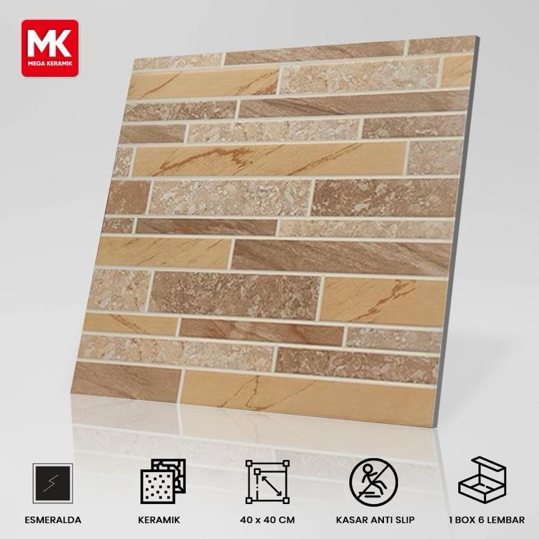 Keramik Lantai Kasar & Matt Esmeralda Gold 40x40 aSt