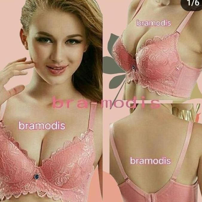Bh kawat busa super tebal brukat kait 3 size 36-40 cup besar push up bra kawat premium brokat Korean