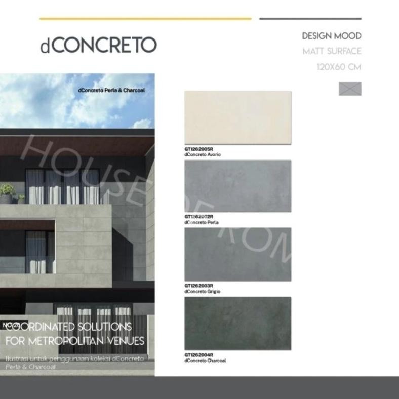 Roman Granit 120x60 dConcreto Series (Design Mood) / Granit Motif Cement Industrial / Granit Big Sla