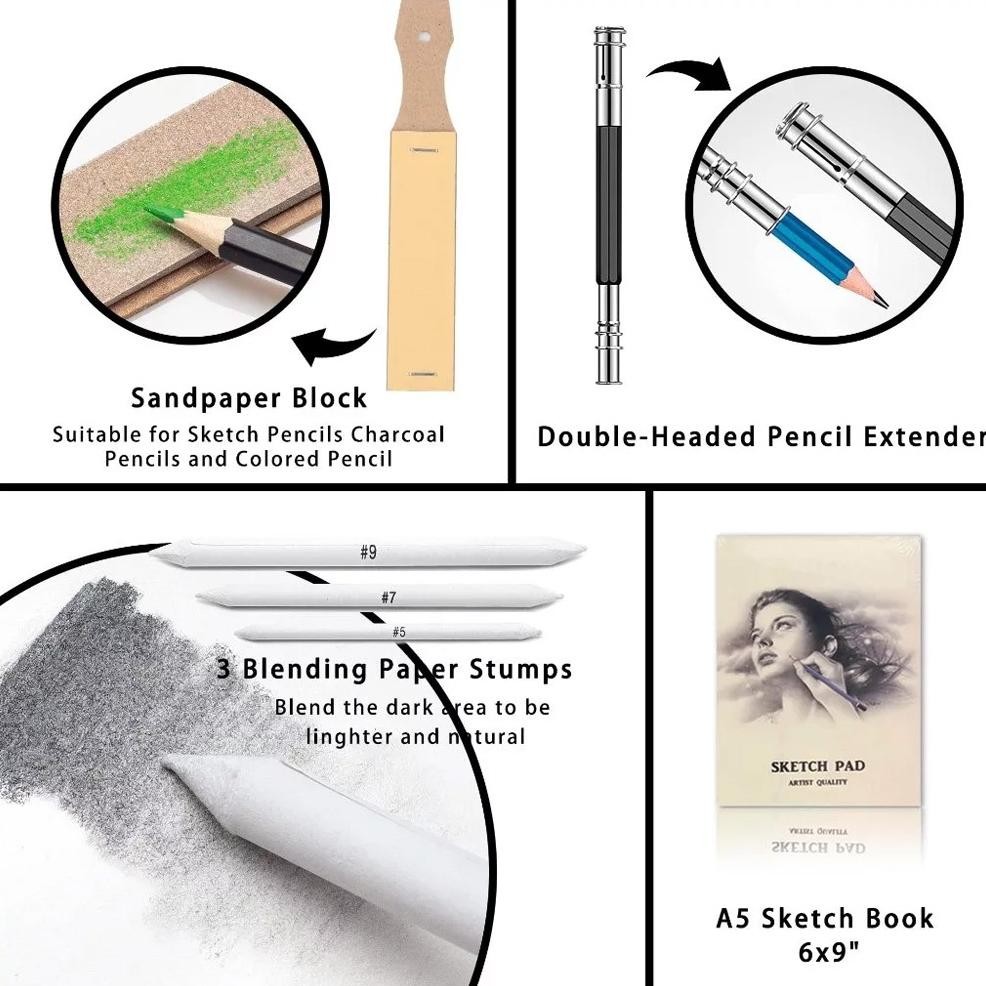 

Aw-96 33Pcs 41Pcs Set Sketch Pensil Pisau Penghapus Dan Pensil Gambar Untuk Keperluan Sekolah Pencil Drawing Set Aw-96