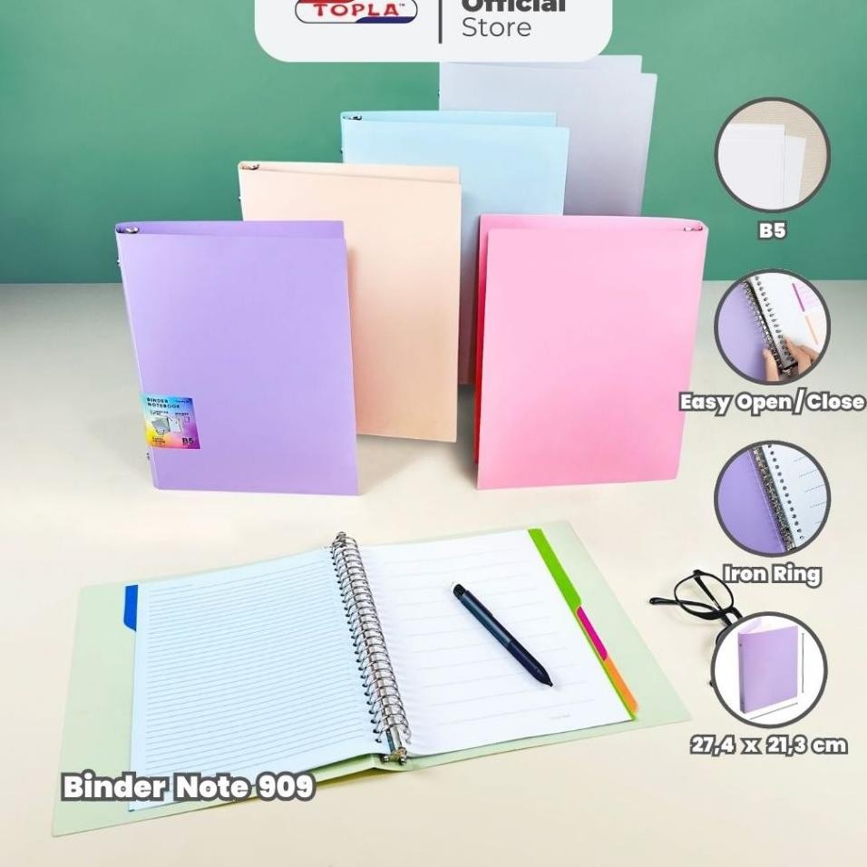 

Binder Note 909 26 Ring Pastel Buku Catatan Sekolah Journal Agenda Ukuran B5 Topla