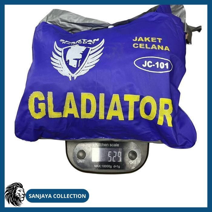 SETELAN JAKET CELANA SPARTAN GLADIATOR JC-101 PVC LENTUR WATERPROOF ALL SIZE PRODUK TERBAIK