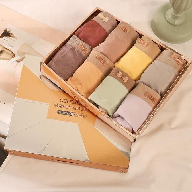 Sayishop Celebrity 8In1 celana dalam Premium wanita Antibakteri CD Japan Cewek Dekorasi Renda