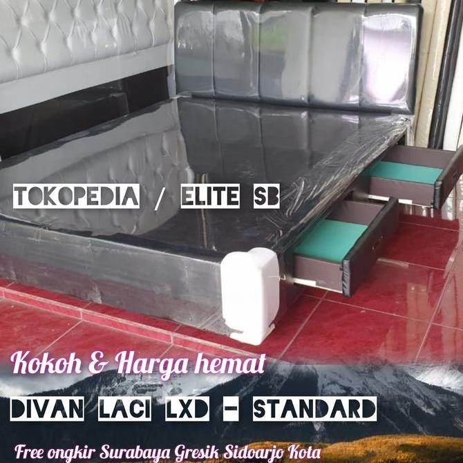Set divan Laci LXD standard 160 x 200 rangka amben kasur