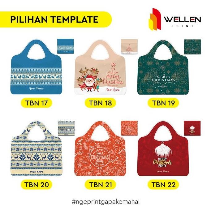 Sale Wellen Print - Tas Belanja Lipat Besar Kantong Belanja Jumbo Lipat 2 Custom Full Color