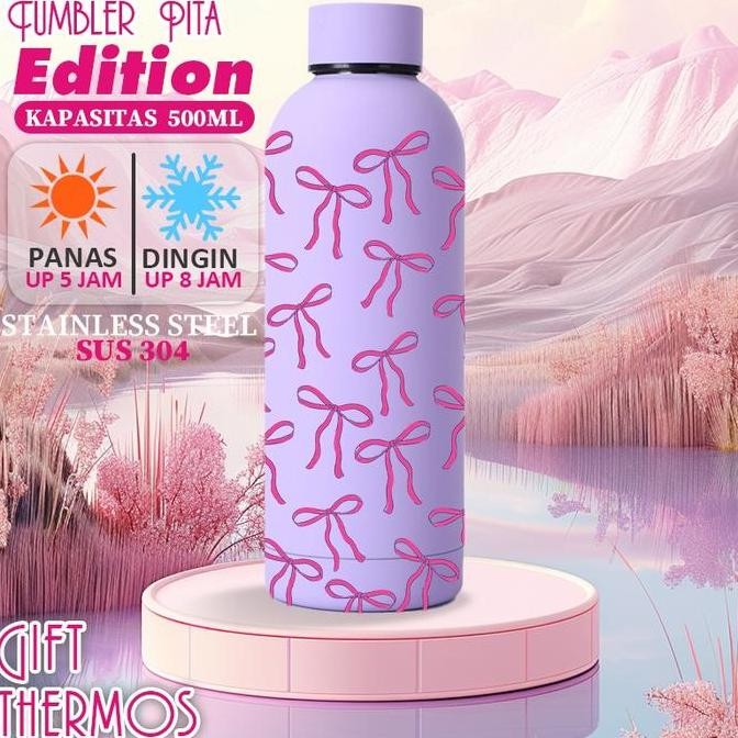 CUSTOM TUMBLER Coquette Tumbler Korea - KAPASITAS 500 ML TUMBLER PITA VIRAL TUMBLER LUCU PITA copy