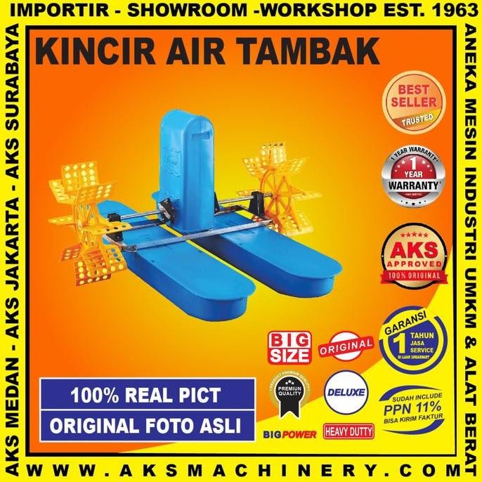 KINCIR POMPA AIR TAMBAK PADDLEWHEEL OXYGEN AERATOR 1 HP 3 PHS - AKS-YA201 ORIGINAL DAN TERPERCAYA