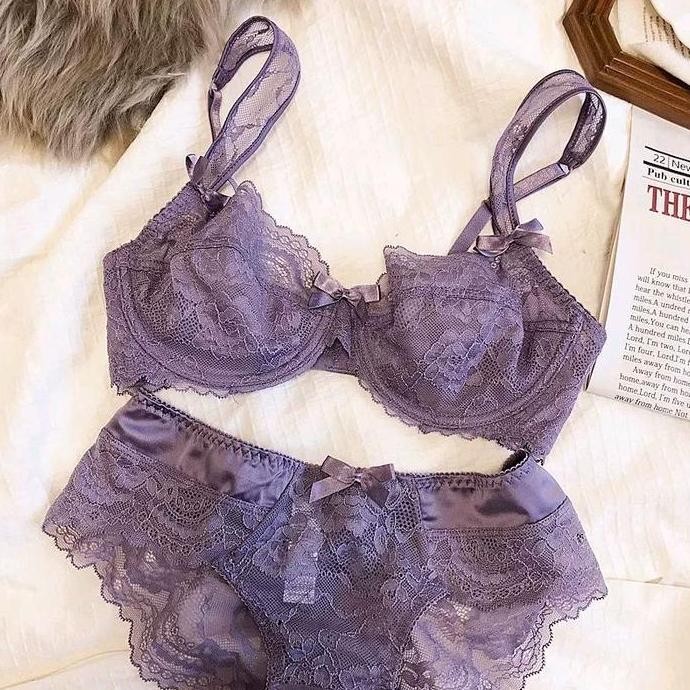 Kimberly Bra Set Setelan BH Kawat Celana Dalam CD Lace Renda Sexy Transparan Hot Seamless Bikini Tho