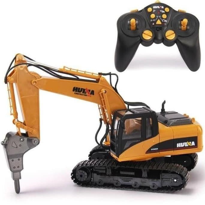 Mainan Mobil Huina 1560 Rc Drill Excavator 1/12 Rc Alat Berat