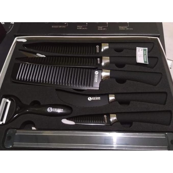 TERBARU - SWIDEN Knife Set + Free Knife Sharpener