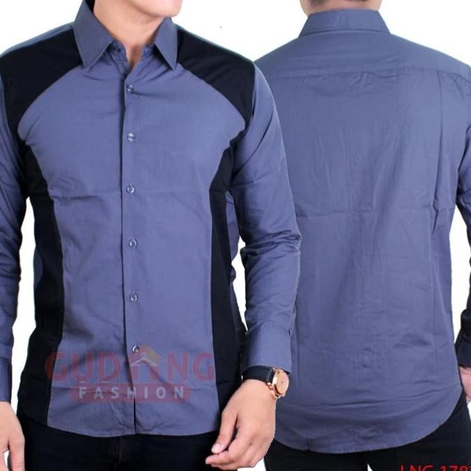 Murah Kemeja Korean Style Pria Lengan Panjang Slim Fit Lng 1782
