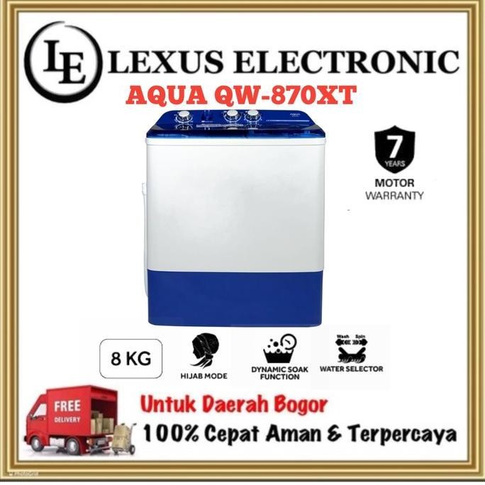 TERLARIS - AQUA MESIN CUCI 2 TABUNG 8KG | QW-870XT | 870XT | QW870XT | TWIN TUB