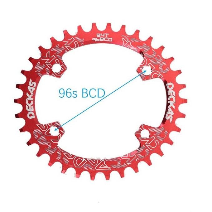 Promo Chainring DECKAS OVAL BCD96 Asimetris 32T 34T 36T 38T- Narrow Wide COD