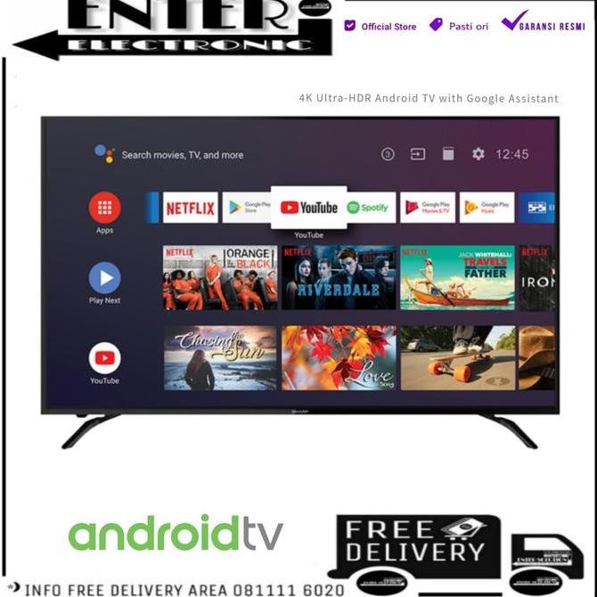 TERLARIS - SHARP LED TV 4TC60CK1X - SMART TV 60 INCH ANDROID TV 4K HDR 4T C60CK1X
