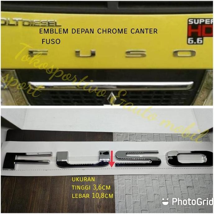 Promo EmbLem Logo Lambang Huruf Tulisan canter FUSO truck Logo Fuso chrome COD