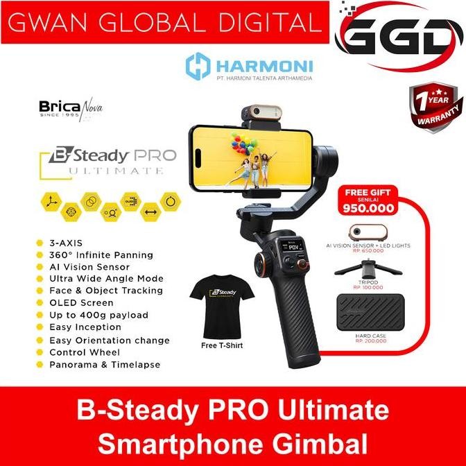 TERBARU - Brica B-Steady BSteady PRO Ultimate Smartphone / HP Gimbal Stabilizer