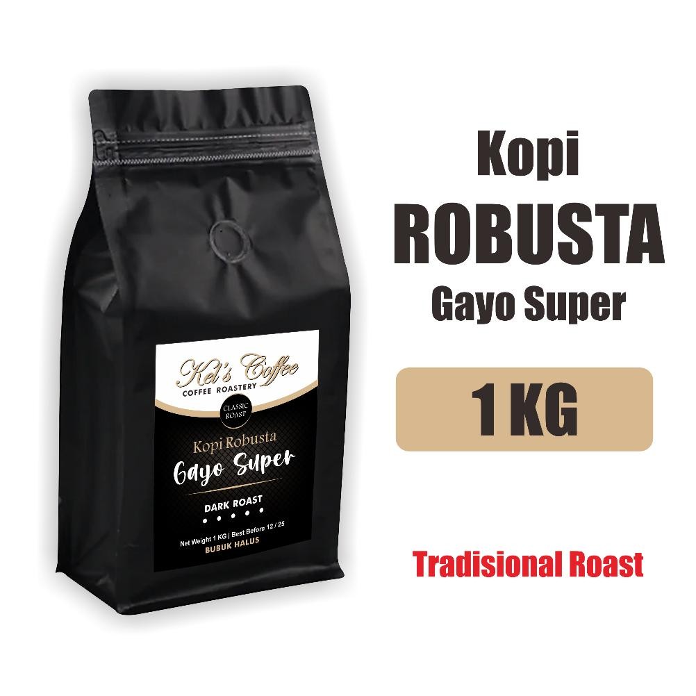 

Ready!! KELSCOFFEE Kopi Hitam Robusta Gayo Super 1 Kg | Kopi Bubuk Fresh Roasted